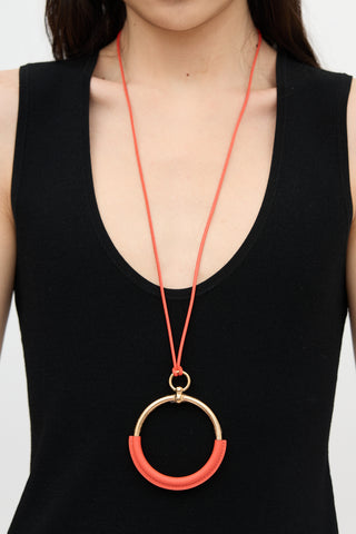 Hermès Swift Leather Loop Pendant Necklace