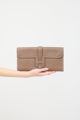 Hermès 2009 Etoupe Swift Jige Elan 29 Clutch
