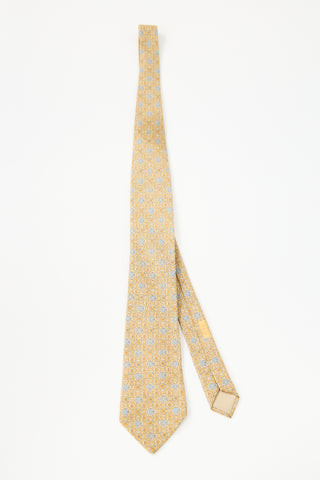 Hermès Silk Tile Print Tie