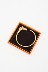 Hermès Vintage Gold Plated Head Bangle Bracelet
