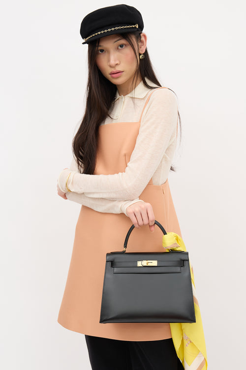 Hermès Vintage Noir Box Kelly Sellier 28 Bag