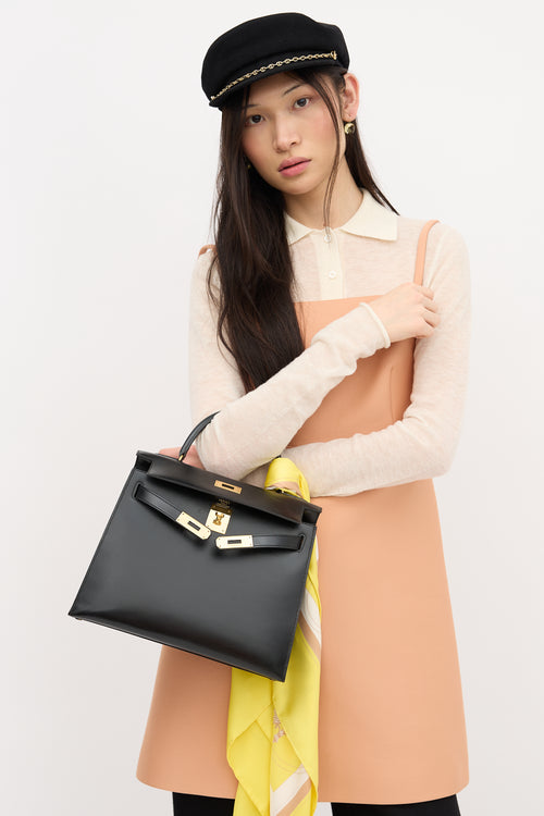 Hermès Vintage Noir Box Kelly Sellier 28 Bag