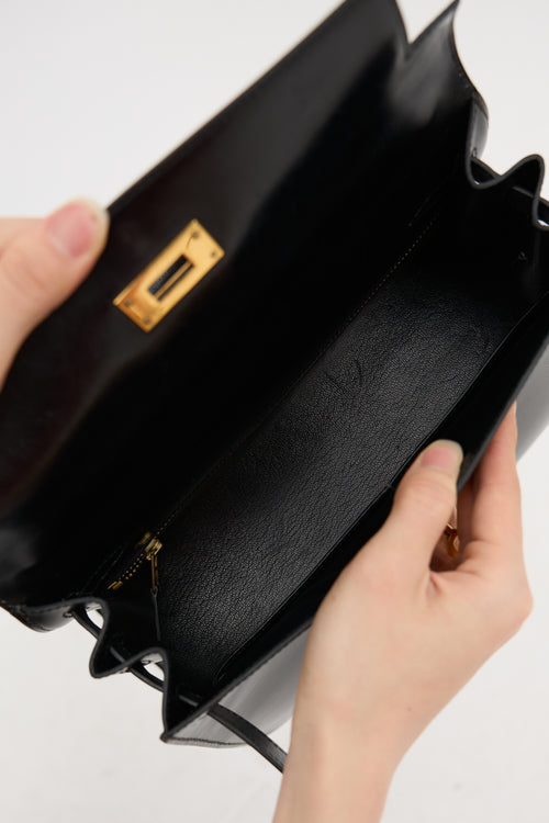 Hermès Vintage Noir Box Kelly Sellier 28 Bag