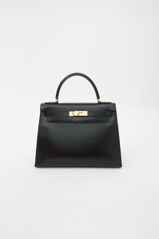 Hermès Vintage Noir Box Kelly Sellier 28 Bag