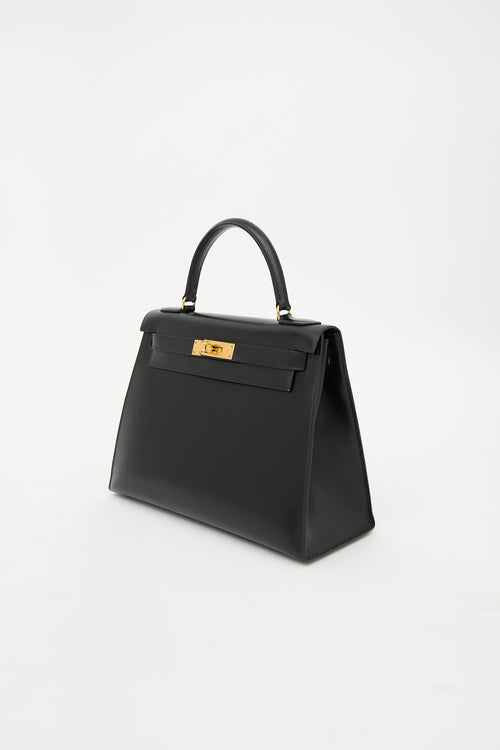 Hermès Vintage Noir Box Kelly Sellier 28 Bag