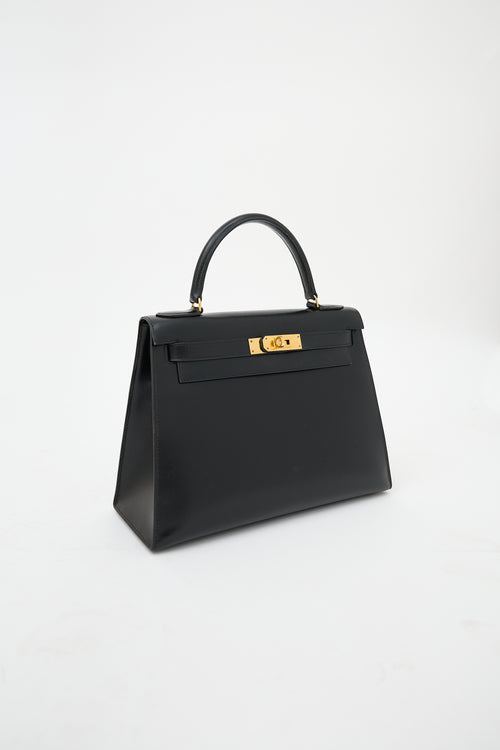Hermès Vintage Noir Box Kelly Sellier 28 Bag