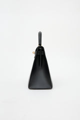 Hermès Vintage Noir Box Kelly Sellier 28 Bag