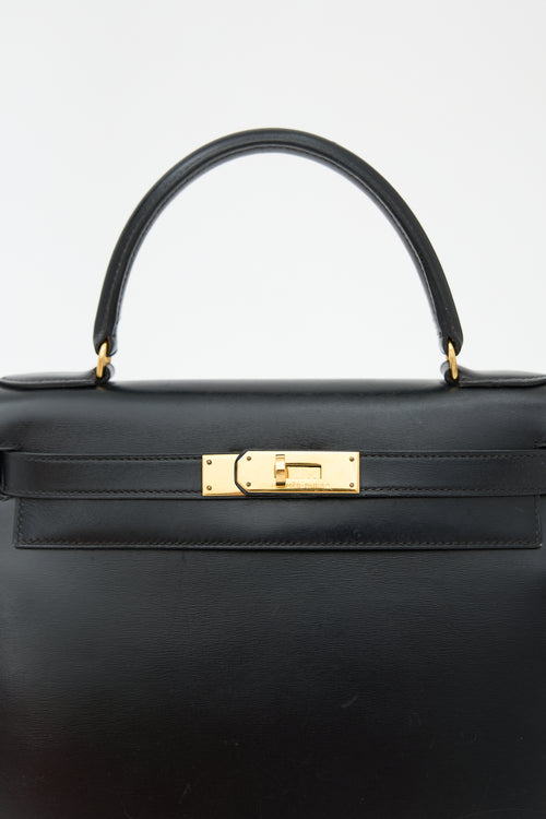 Hermès Vintage Noir Box Kelly Sellier 28 Bag