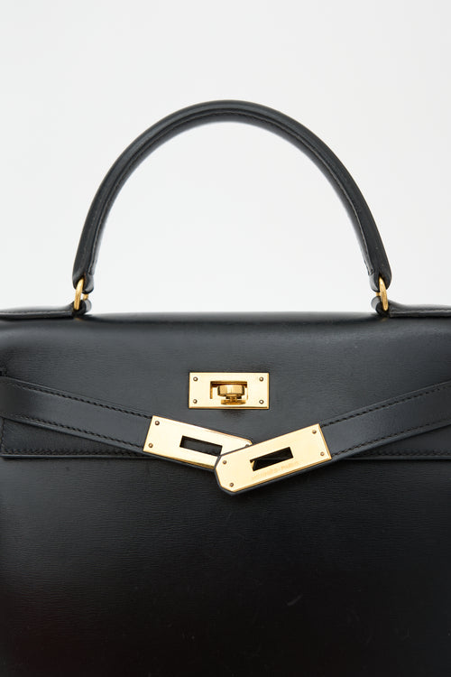 Hermès Vintage Noir Box Kelly Sellier 28 Bag