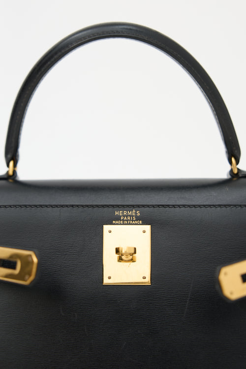 Hermès Vintage Noir Box Kelly Sellier 28 Bag