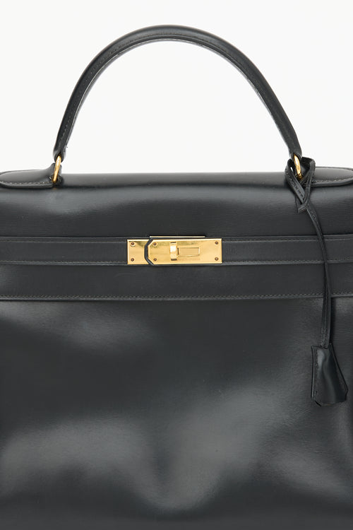 Hermès Vintage Noir H Box Kelly Sellier 32 Bag