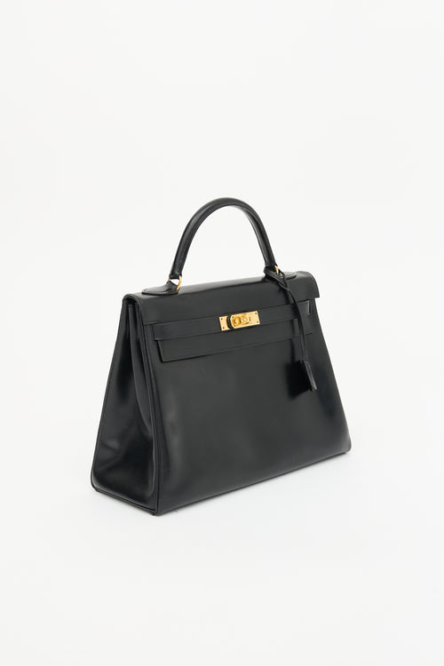 Hermès Vintage Noir H Box Kelly Sellier 32 Bag
