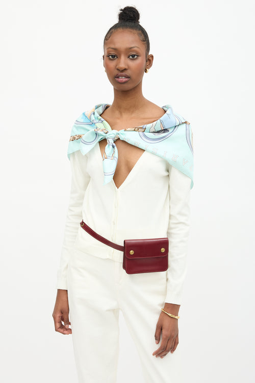 Hermès Vintage Rouge H Box Leather Pochette Belt Bag