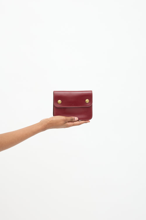 Hermès Vintage Rouge H Box Leather Pochette Belt Bag