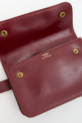 Hermès Vintage Rouge H Box Leather Pochette Belt Bag