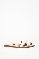Hermès White Havane Leather Oran Sandal