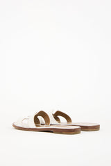Hermès White Havane Leather Oran Sandal