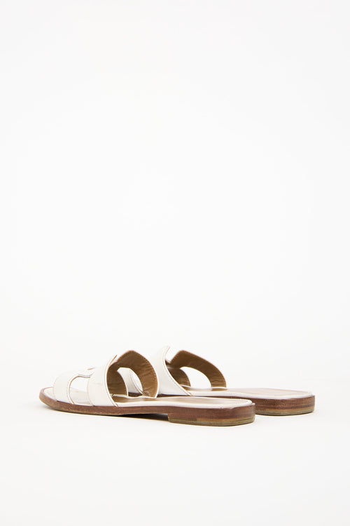 Hermès White Havane Leather Oran Sandal