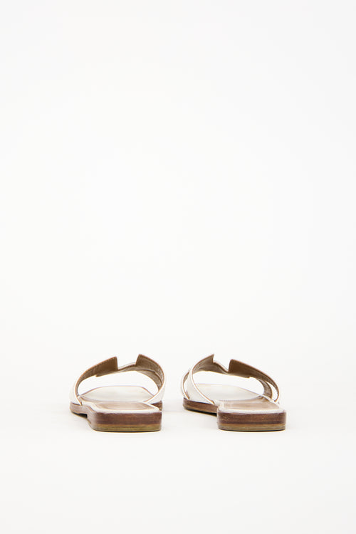 Hermès White Havane Leather Oran Sandal