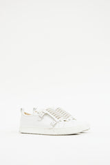 White & Silver Leather Studded Sneaker