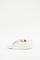 White & Silver Leather Studded Sneaker