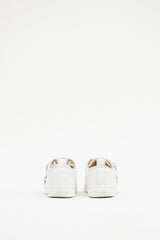White & Silver Leather Studded Sneaker