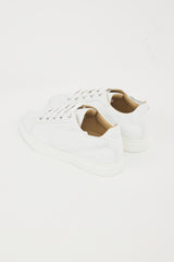 Hermes White Leather Velvet Veau Wing Sneaker
