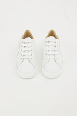 Hermes White Leather Velvet Veau Wing Sneaker