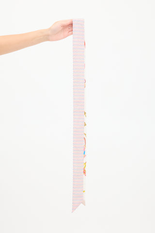 Hermès White & Multicolour Silk Brides De Gala Twilly