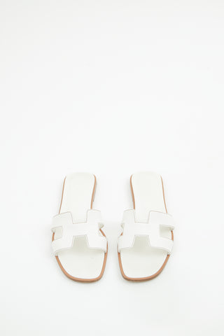 Hermès White Oran Sandal