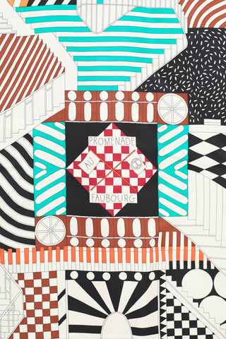 Hermès Promenade Au Faubourg 90 Silk Scarf