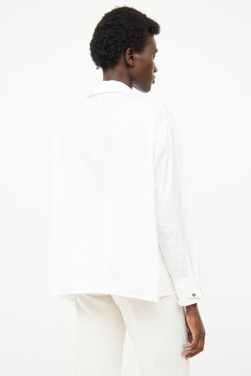 Hermès White Zip Cotton Long Sleeve Shirt