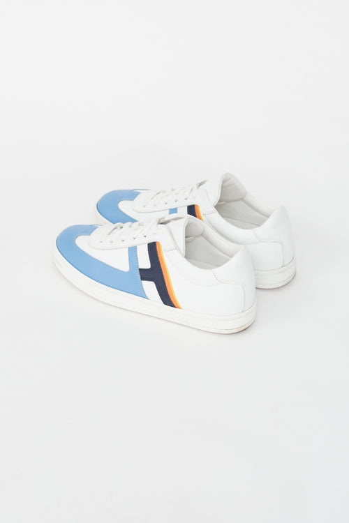 Hermès White and Blue Sneakers