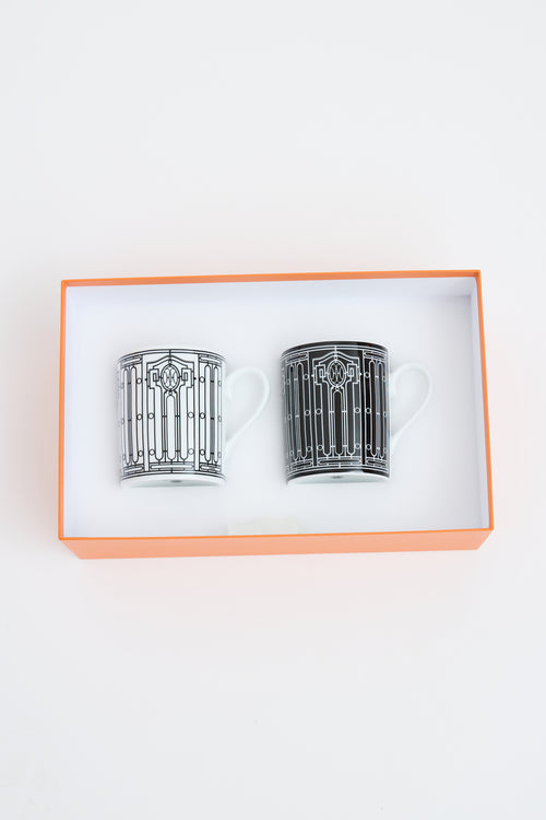 Hermès White & Black H Deco Mug
