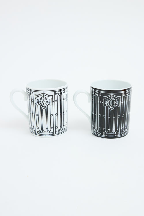 Hermès White & Black H Deco Mug