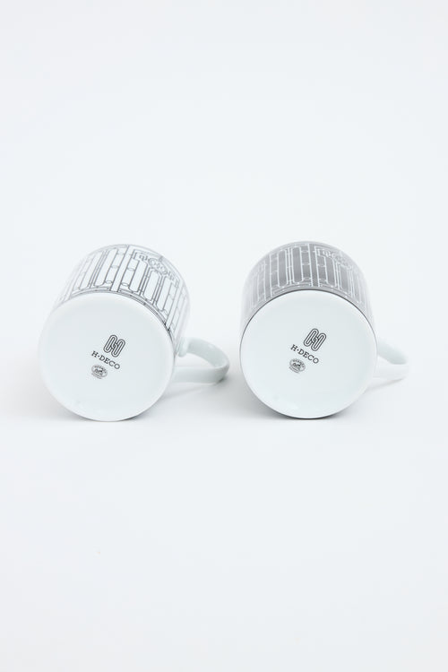 Hermès White & Black H Deco Mug