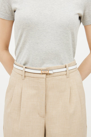 Hermès Etoupe Blanc Reversible Ancre Belt