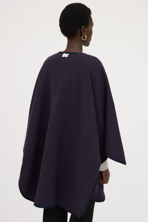 Hermès Wool Reversible Plaid Cape