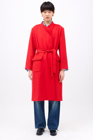Hermès Wool Belted Coat