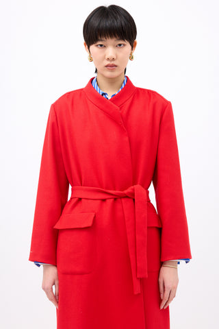 Hermès Wool Belted Coat