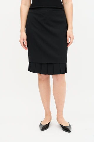 Hermès Wool Pleated Skirt