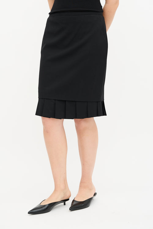 Hermès Wool Pleated Skirt