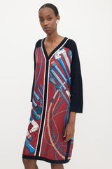 Hermès Wool & Silk Fouets Et Badines Dress