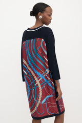 Hermès Wool & Silk Fouets Et Badines Dress