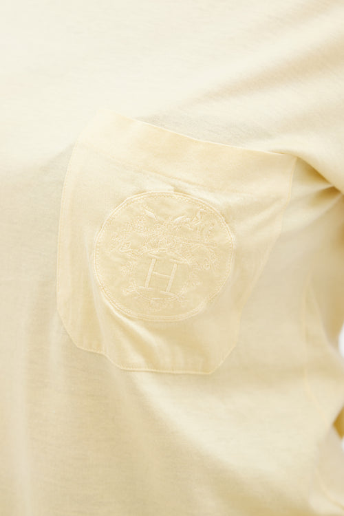 Hermès Yellow Embroidered Logo T-Shirt