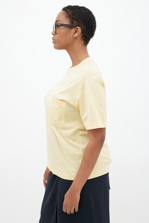 Hermès Yellow Embroidered Logo T-Shirt