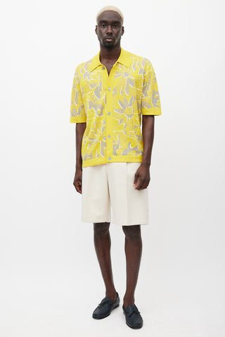 Hermès Yellow & Grey Floral Woven Shirt