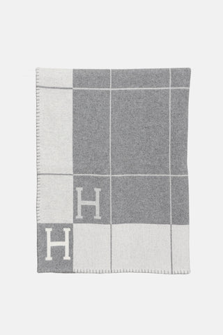 HermèsEcru & Gris Clair Avalon III Throw Blanket