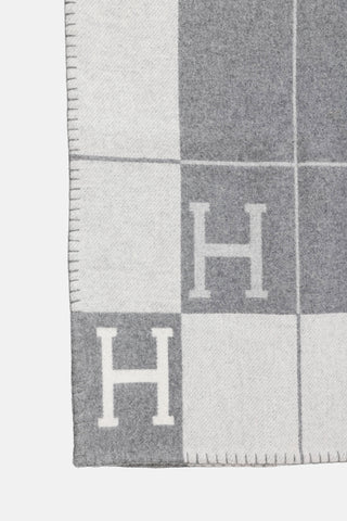 HermèsEcru & Gris Clair Avalon III Throw Blanket