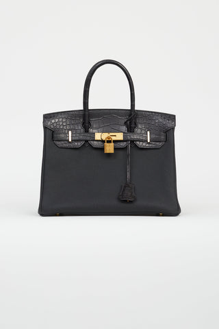 Hermès 2020 Noir Togo & Exotic Leather Birkin 30 Touch Bag